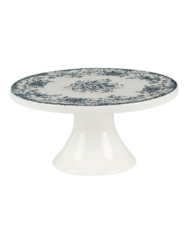 Rosetta Footed Cake Stand 20cm Gift Boxed in Antique Blue