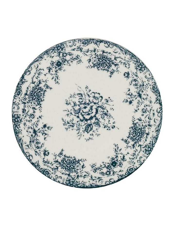 Rosetta Footed Cake Stand 20cm Gift Boxed in Antique Blue