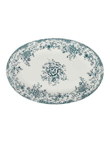 Rosetta Oval Platter 37x25cm Gift Boxed in Antique Blue