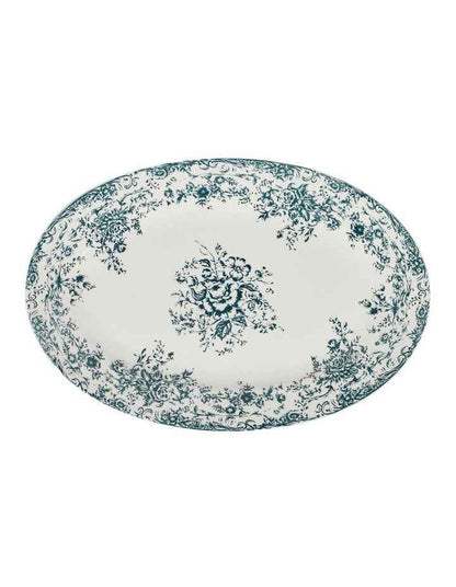 Rosetta Oval Platter 37x25cm Gift Boxed in Antique Blue