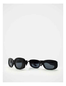 Mamma And Mini Rectangle Sunglass Set in Black