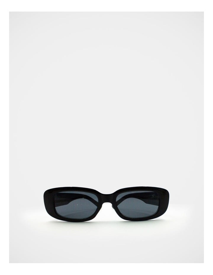 Mamma And Mini Rectangle Sunglass Set in Black