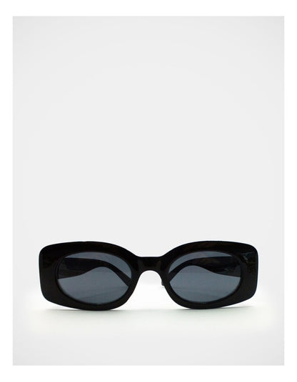 Mamma And Mini Rectangle Sunglass Set in Black