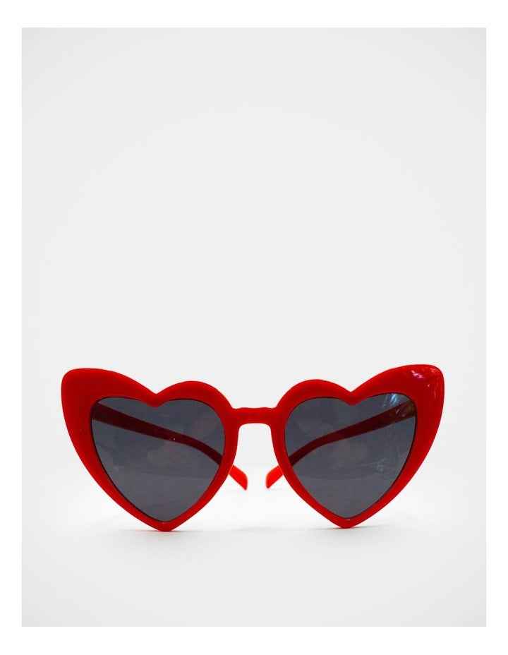 Mamma And Mini Heart Sunglass Set in Red