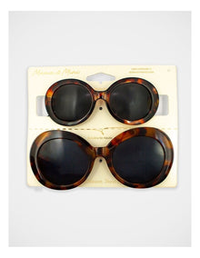 Mamma And Mini Oval Sunglass Set in Brown