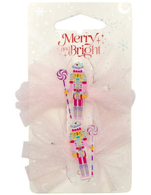 Christmas My Tulle Nutcracker Hair Clip 2 Pack in Multi