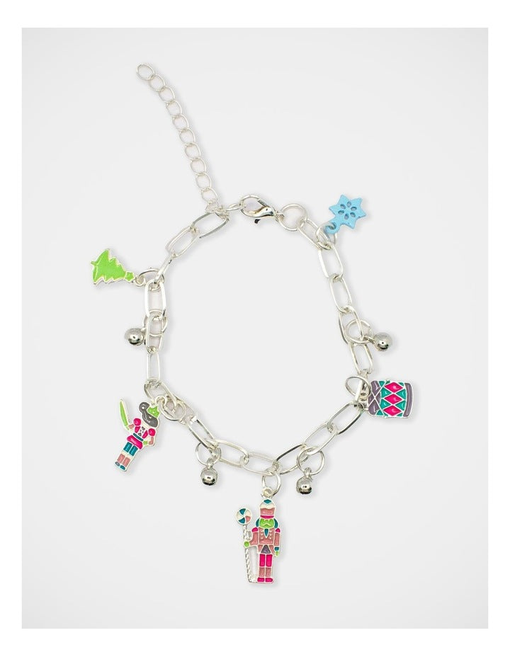 Christmas Nutcracker Charm Bracelet in Silver