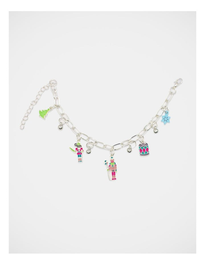 Christmas Nutcracker Charm Bracelet in Silver