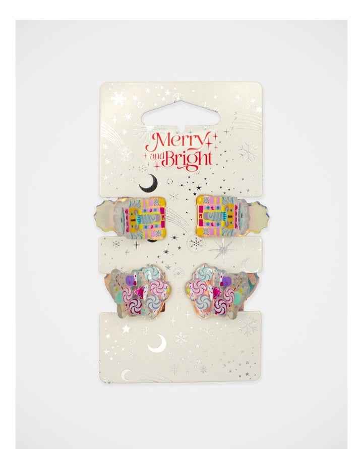 Christmas My Vintage Claw Clips 4 Pack in Multi