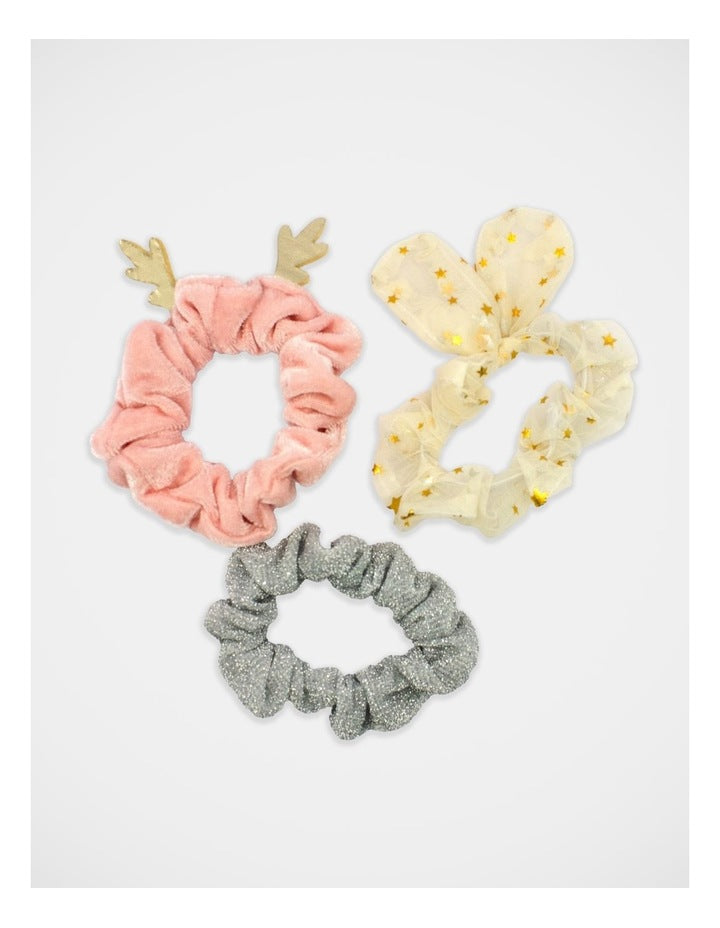 Christmas My Reindeer Scrunchie 3 Pack in Multi