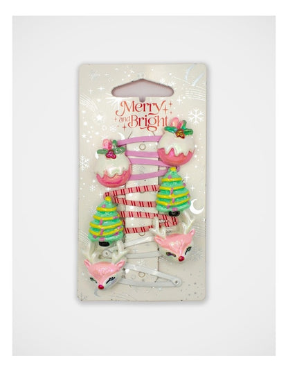 Christmas My Vintage Snap Clip Set 4 Pack in Multi