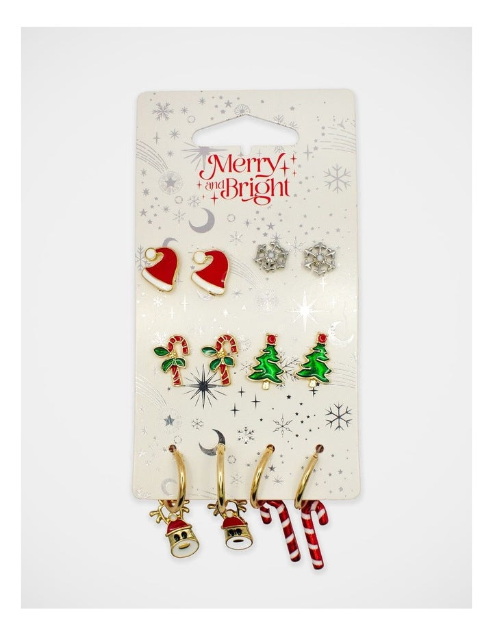 Christmas My Tree Earring 6 Pack in Multi