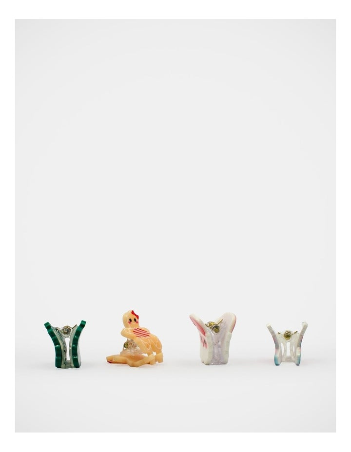Christmas My Mini Claw Clip 4 Pack in Multi
