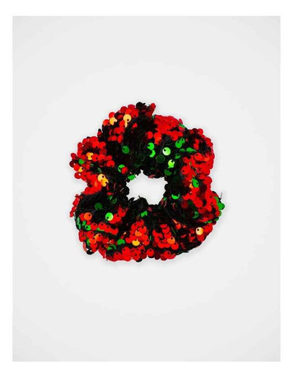 Christmas My Sequin Scrunchie in Red/Green