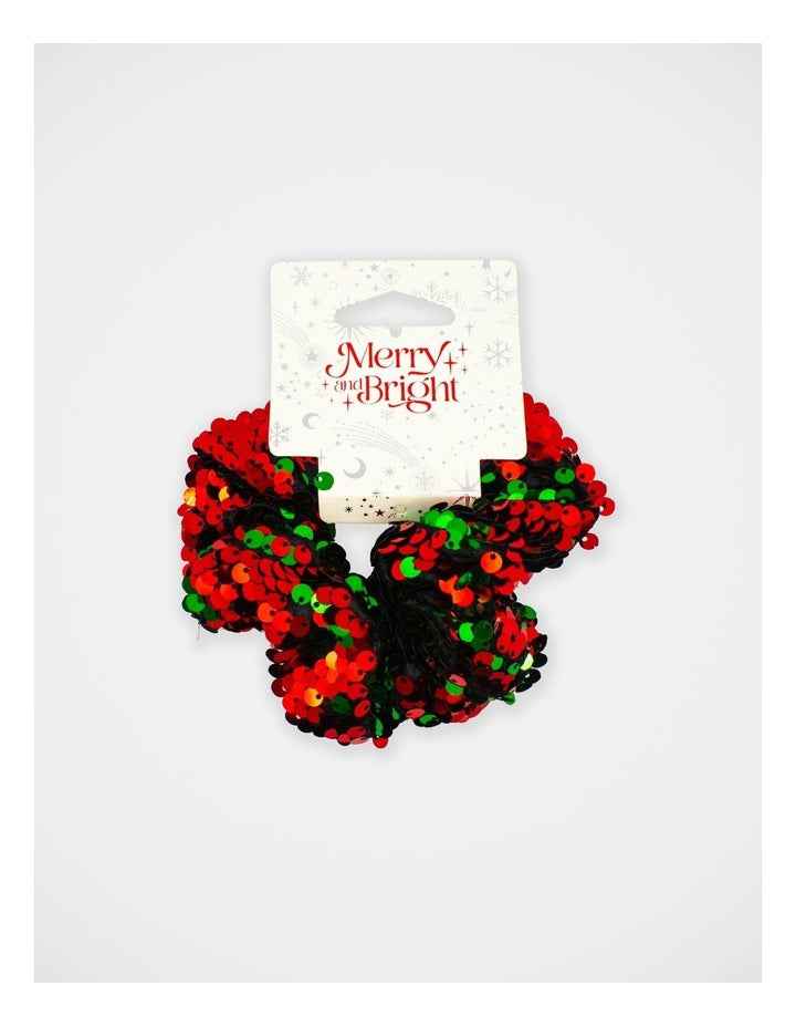 Christmas My Sequin Scrunchie in Red/Green