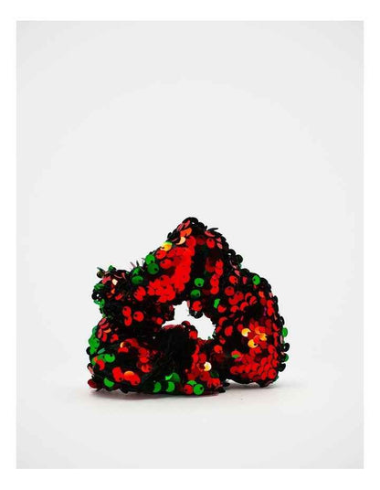 Christmas My Sequin Scrunchie in Red/Green