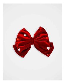 Christmas My Large Bow Barrette Clip in Red