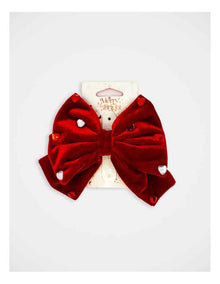 Christmas My Large Bow Barrette Clip in Red