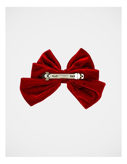 Christmas My Large Bow Barrette Clip in Red