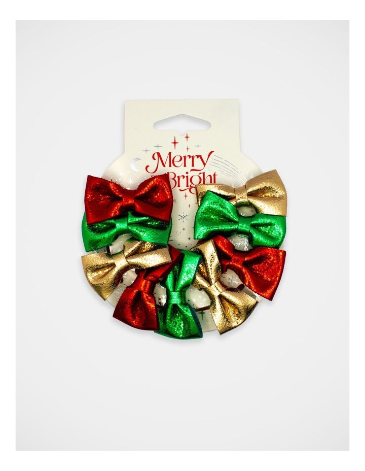 Christmas My Bow Wheel Clip 9 Pack in Multi