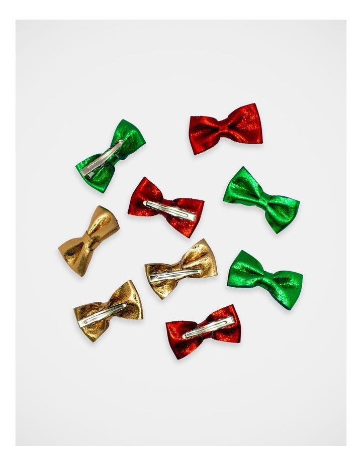 Christmas My Bow Wheel Clip 9 Pack in Multi