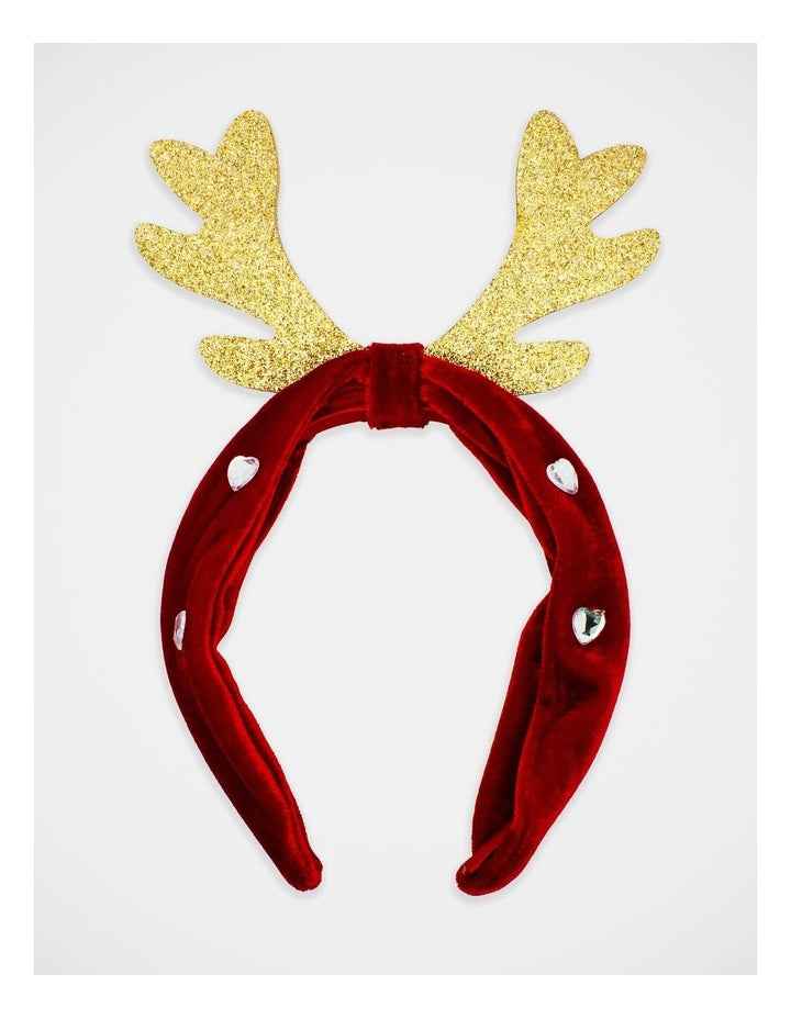Christmas My Reindeer Velvet Alice Band in Multi