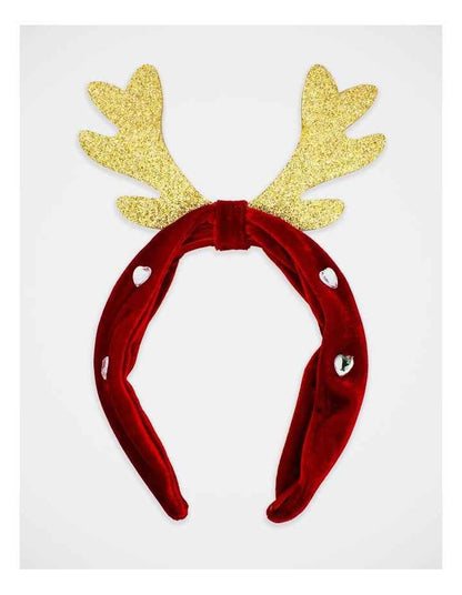 Christmas My Reindeer Velvet Alice Band in Multi