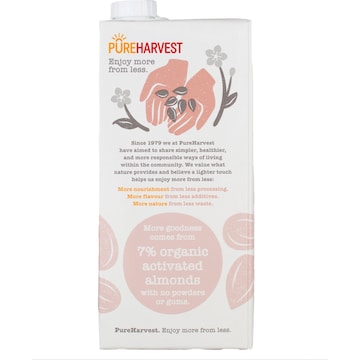 PureHarvest Organic Almond Original Long Life Milk UHT 1L