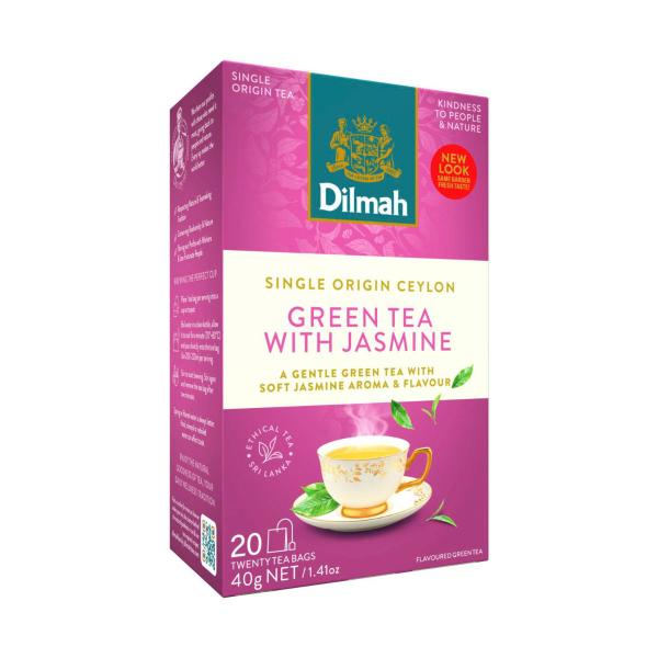 DILMAH PURE CEYLON GREEN TEA 20PACK:GREEN JASMINE:.:20 PACK
