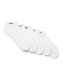 Low Cut Logo Sport Socks 5 Pack in White