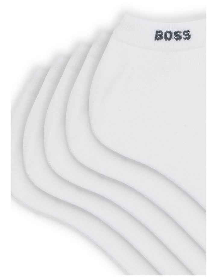 Low Cut Logo Sport Socks 5 Pack in White