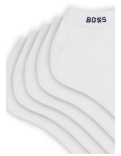 Low Cut Logo Sport Socks 5 Pack in White