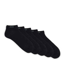Low Cut Logo Sport Socks 5 Pack in Black
