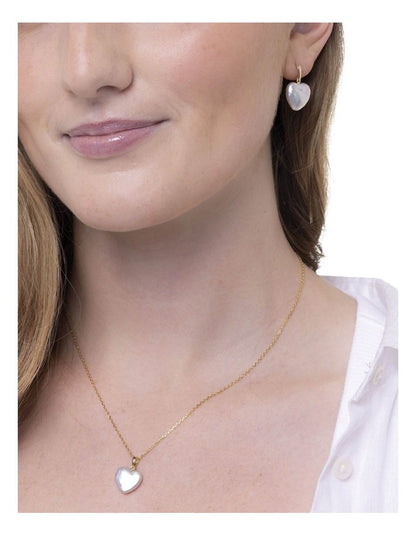 Unique Heart Pearl Pendant Necklace in Multi