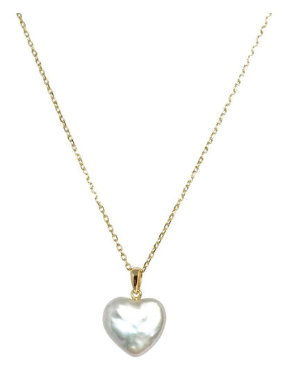 Unique Heart Pearl Pendant Necklace in Multi