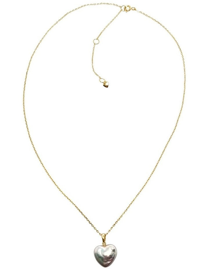 Unique Heart Pearl Pendant Necklace in Multi