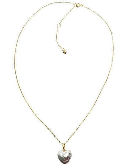 Unique Heart Pearl Pendant Necklace in Multi