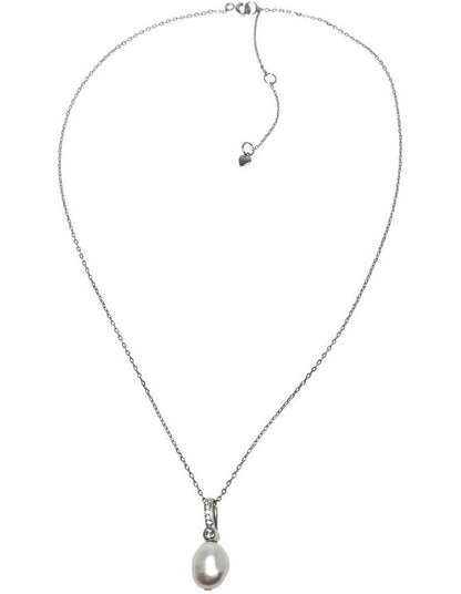 Brilliant Baroque Pearl Pendant Necklace in White