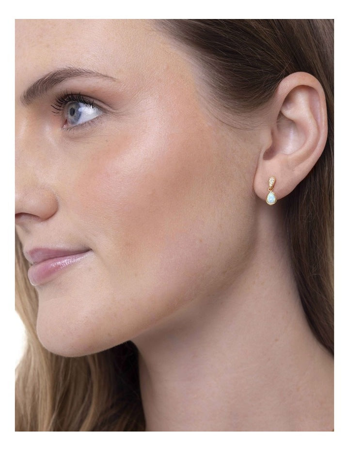Dainty Opal Drops in Gold