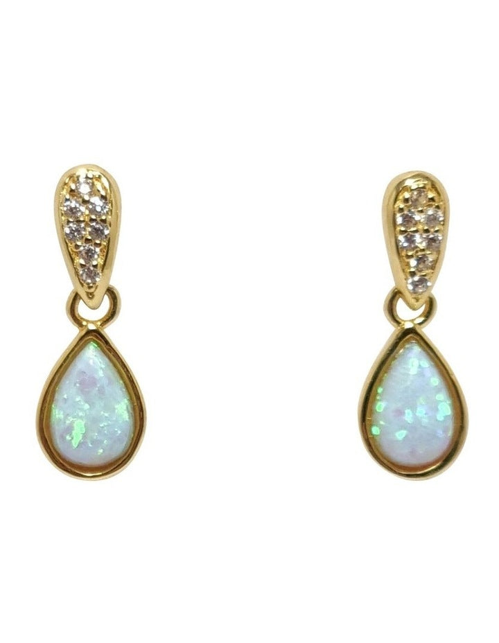 Dainty Opal Drops in Gold