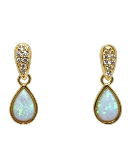 Dainty Opal Drops in Gold