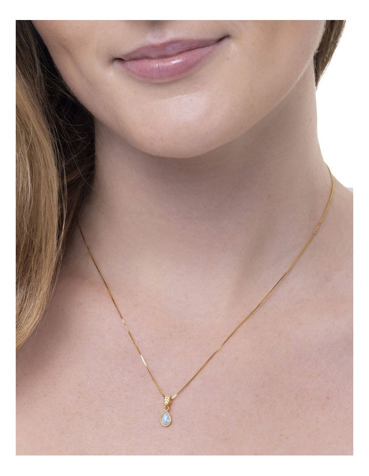Dainty Opal Pendant in Gold