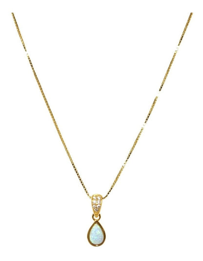 Dainty Opal Pendant in Gold