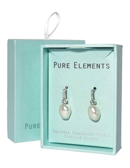 Brilliant Baroque Pearl Earrings in White