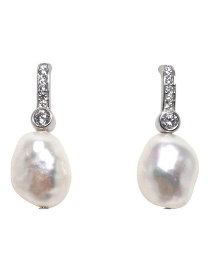 Brilliant Baroque Pearl Earrings in White