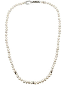 White Pearl Steel Necklace