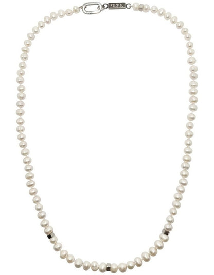 White Pearl Steel Necklace