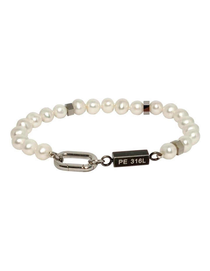 Statement Pearl Bracelet in White