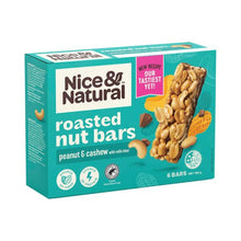 NICE & NATURAL ROASTED NUT BAR PEANUT CASHEW 6 PACK