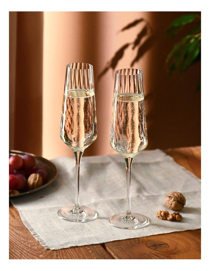 Avant Garde Lumi Flute Set of 6 in Clear